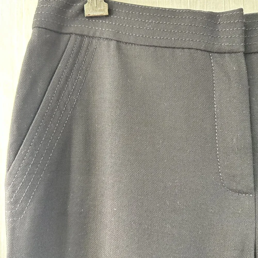 Jaeger London Women's Black Wool Flared Pants Sz 10